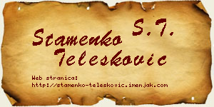 Stamenko Telesković vizit kartica